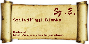 Szilvágyi Bianka névjegykártya
